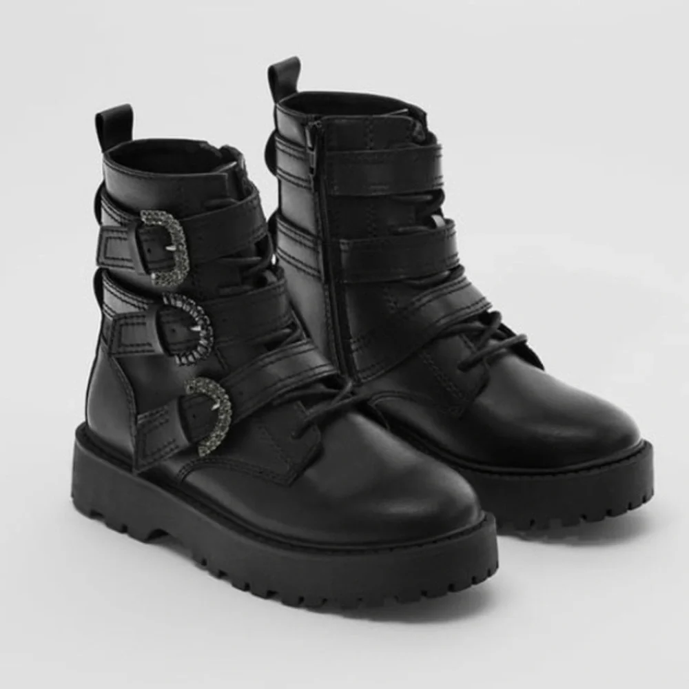 Zara Black Kids Jewel Boots Size 34 - Picture 2 of 15